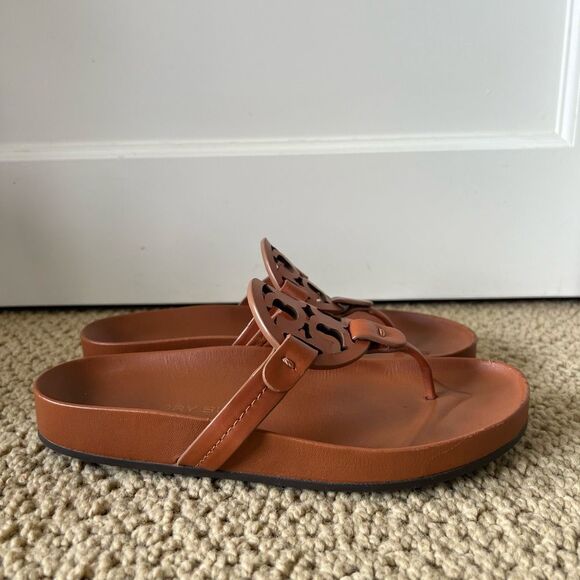 Tory Burch Miller Cloud Sandal in Bourbon Miele - Picture 4 of 5